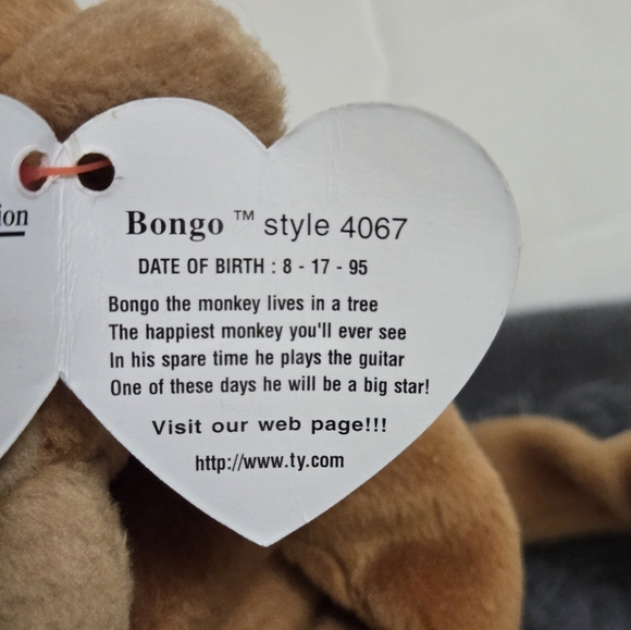 Ty Set/5 Monkey Beanie Babies - Picture 15 of 16